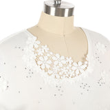 Lace collar, hot diamond T-shirt