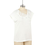 Lace collar, hot diamond T-shirt