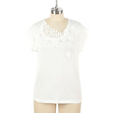 Lace collar, hot diamond T-shirt